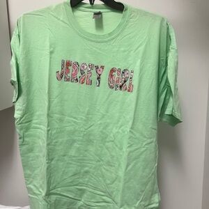 Jersey Girl Gildan Light Green Heavy Cotton T-Shirt